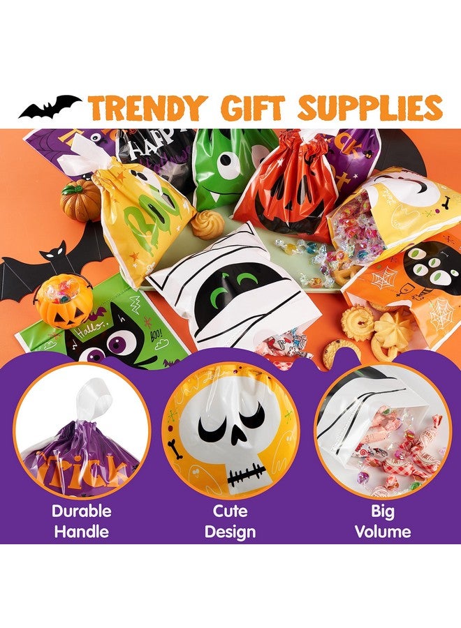 108 Pcs Halloween Drawstring Treat Bags With 9 Character Designs, Mini Halloween Goodie Gift Bags, Trick Or Treat Candy Bags For Halloween Party Favor