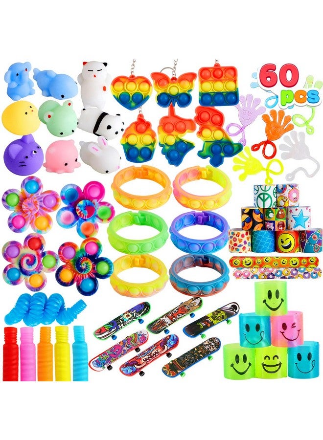 60 Pcs Party Favors For Kids, Popular Fidget Toys Pack, Goodie Bags Fillers For Kids Birthday Party, Prizes In Bulk For School, Pinata Stuffers, Classroom Prizes, Treasure Box Toys