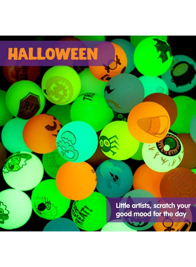 24 Pcs Glow Halloween Bouncing Balls, Glowing Bouncy Ball Halloween Toys For Kids Gift, Halloween Party Favors Bounce Ball Goodie Bag Fillers, Trick Or Treats Classroom Exchange Prizes