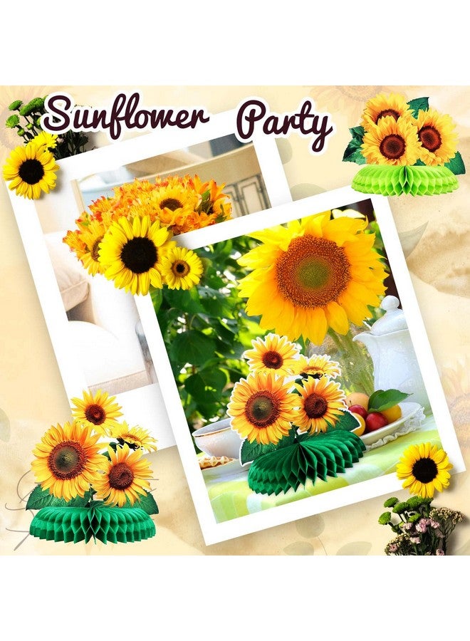 8 Pieces Sunflower Party Honeycomb Centerpieces Table Decorations Sunflower Supplies Sun Flowers Party Table Decor Sunflower Party Decorations Party Table Topper For Sunflower Themed Party