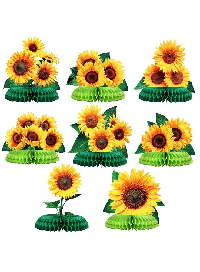 8 Pieces Sunflower Party Honeycomb Centerpieces Table Decorations Sunflower Supplies Sun Flowers Party Table Decor Sunflower Party Decorations Party Table Topper For Sunflower Themed Party