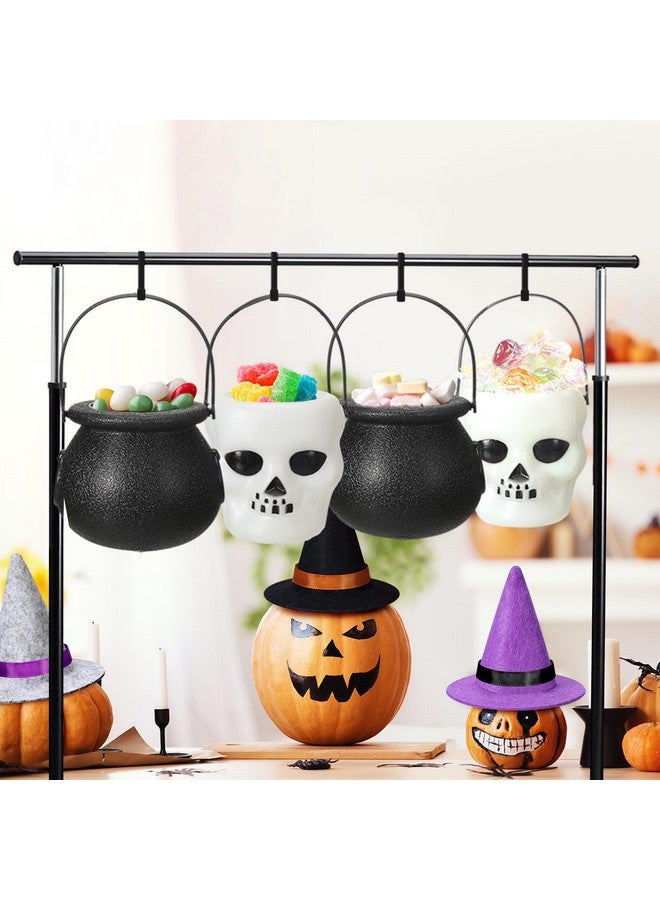 12 Pcs Halloween Mini Witch Hats Candy Cauldron Mini Broom Witch Craft Miniatures Wizard Accessory For Halloween Decorations (Novel Style)