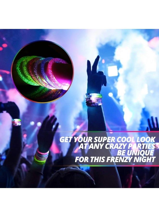 Novelty Place 12Pcs LED Bracelets Set  Party Supplies Favors Light Up Toys Supplies for Thanksgiving Christmas Birthday  Glow Accessory for Kids and Adults  6 Color