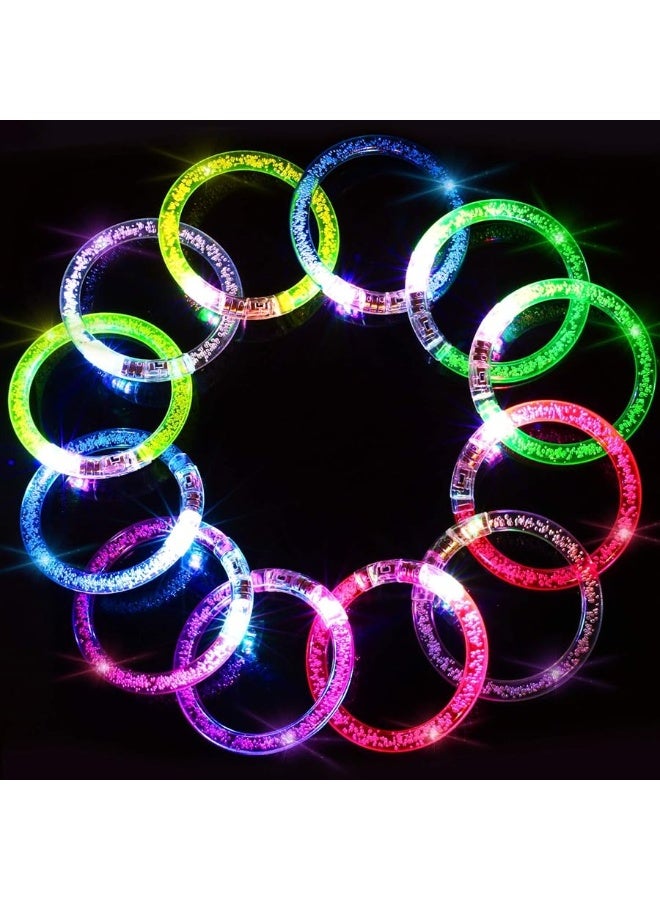 Novelty Place 12Pcs LED Bracelets Set  Party Supplies Favors Light Up Toys Supplies for Thanksgiving Christmas Birthday  Glow Accessory for Kids and Adults  6 Color