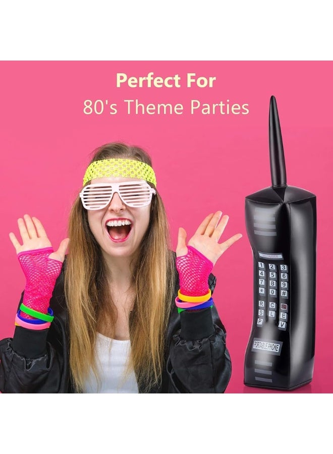 2 Packs Inflatable Mobile Phone Inflatable 80's Retro Mobile Phone Party Decoration Theme Props Fancy Dress Accessory 30 Inches