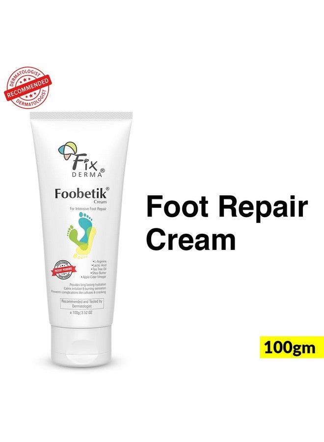 Foobetik Cream, Foot Cream, Foot Care, For Dry & Cracked Feet, Moisturizes & Soothes Feet, Heel Repair, For Calloused, Or Chapped Skin, Paraben Free 100Gm