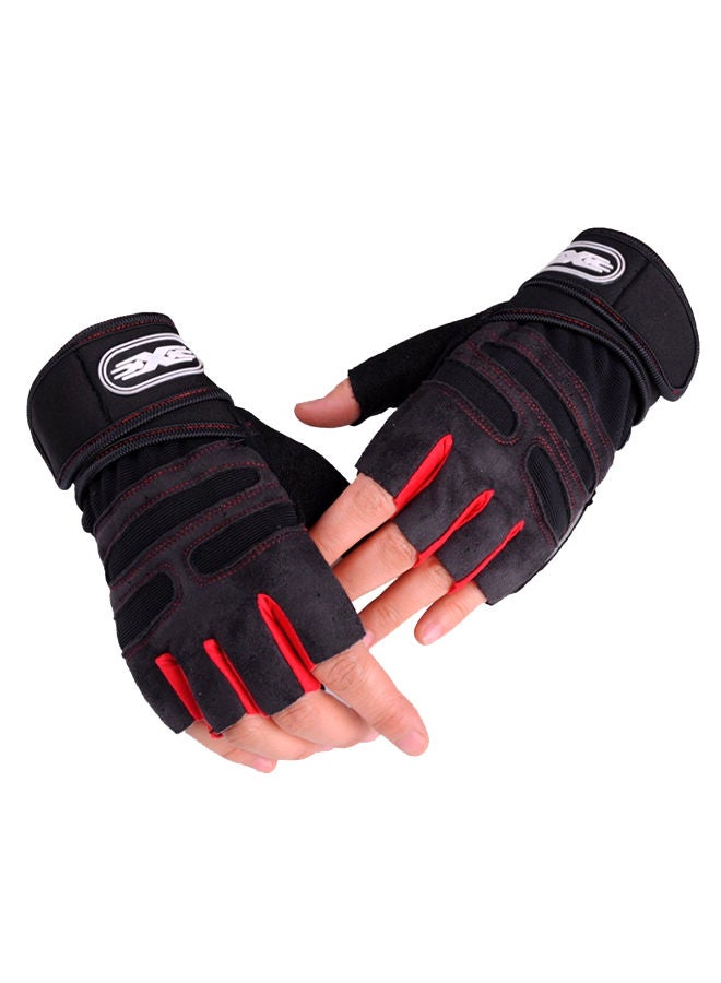 2-Piece Semi-Finger Gym Training Gloves One Size