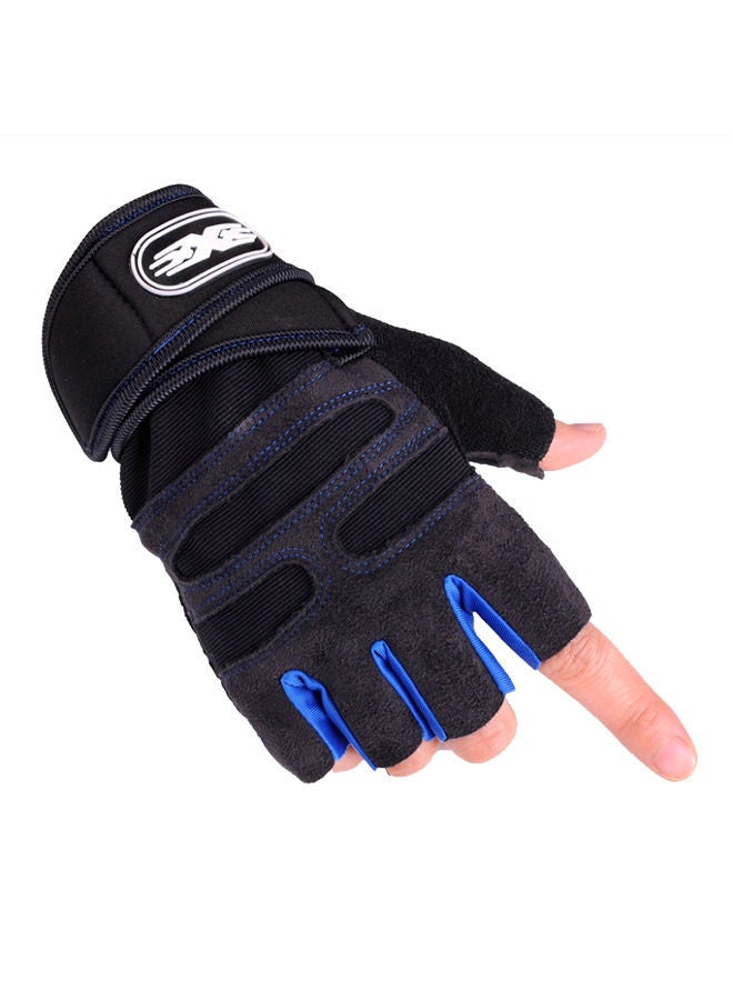 2-Piece Semi-Finger Gym Training Gloves One Size