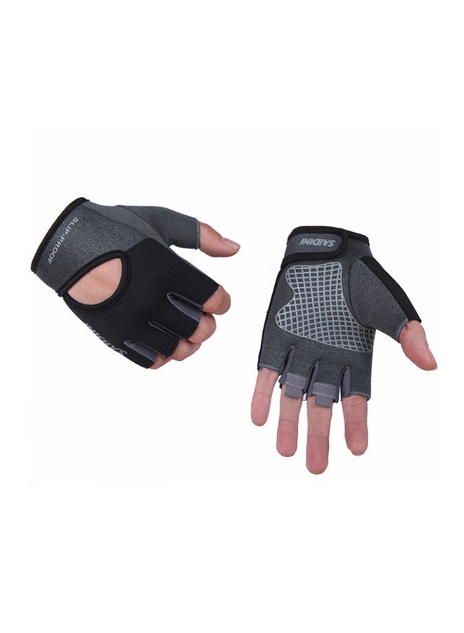 2-Piece Semi-Finger Gym Training Gloves One Size