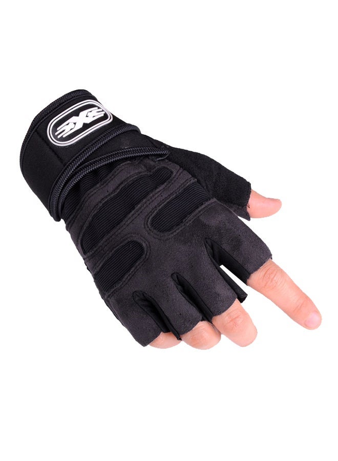 2-Piece Semi-Finger Gym Training Gloves One Size