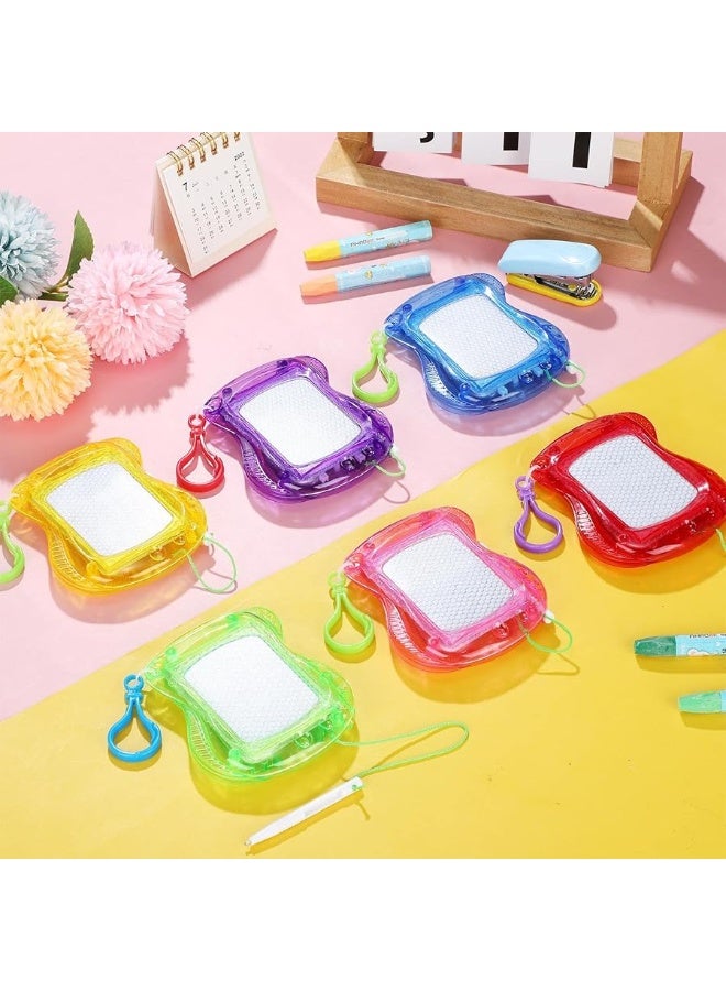 18 Pcs Mini Magnetic Drawing Board for Kids, Backpack Keychain Clip Drawing Boards, Sketch Erasable Doodle Birthday Party Favors Small Writing Mini Magnet Board for Classroom Rewards (Multi Colors)