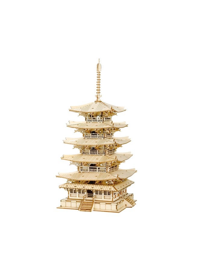 3D Puzzles For Adults, Wooden Model Kits For Adults To Build, Gift On Birthday Christmas - Five-Storied Pagoda (275 Pcs)