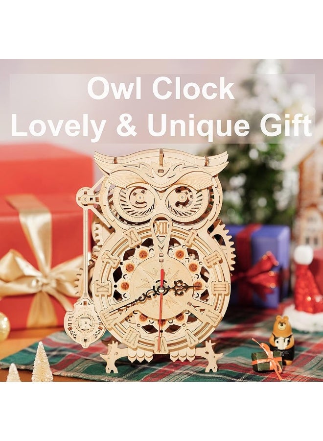 RoWood 3D Puzzles for Adults, Wooden Model Kits for Adults to Build, Birthday Gift for Adults & Teens (161 PCS)- Owl Clock