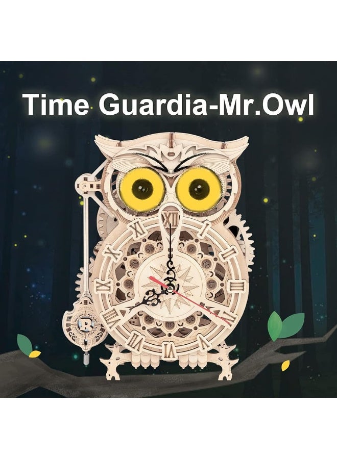 RoWood 3D Puzzles for Adults, Wooden Model Kits for Adults to Build, Birthday Gift for Adults & Teens (161 PCS)- Owl Clock