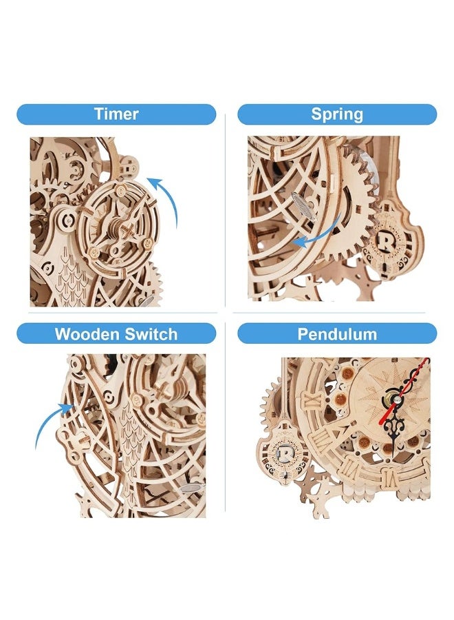 RoWood 3D Puzzles for Adults, Wooden Model Kits for Adults to Build, Birthday Gift for Adults & Teens (161 PCS)- Owl Clock