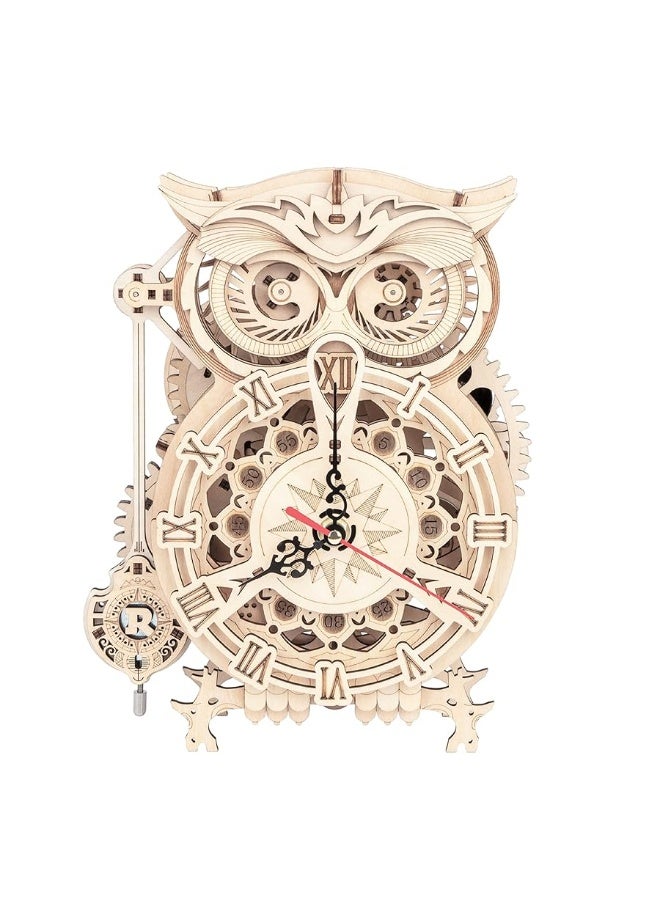 RoWood 3D Puzzles for Adults, Wooden Model Kits for Adults to Build, Birthday Gift for Adults & Teens (161 PCS)- Owl Clock