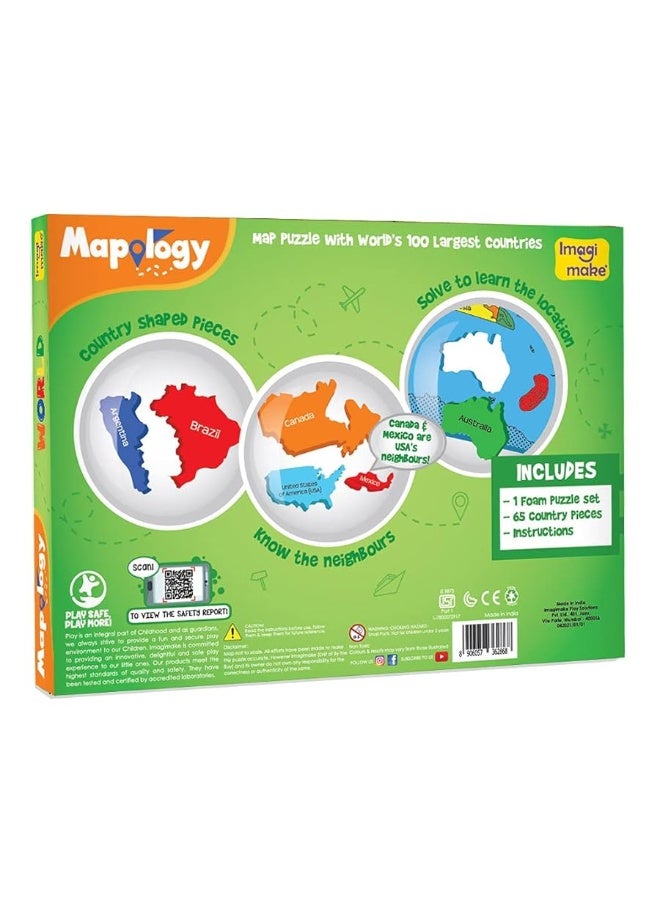 Imagimake Mapology World Map Puzzle | Educational Toys for Kids 5-7 | Puzzles for Kids Ages 4-8 | Map of The World | 6 Year Old Boy Gifts & Girl Gifts