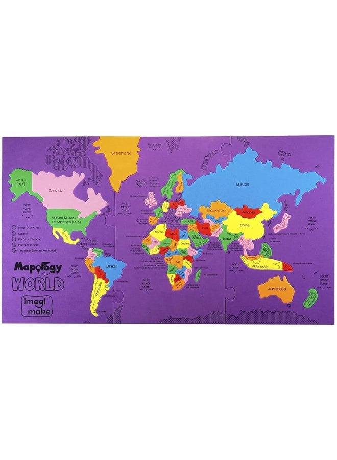 Imagimake Mapology World Map Puzzle | Educational Toys for Kids 5-7 | Puzzles for Kids Ages 4-8 | Map of The World | 6 Year Old Boy Gifts & Girl Gifts