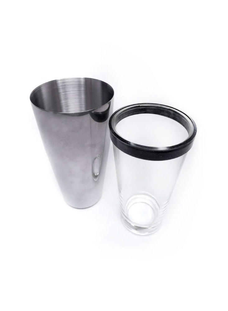 Boston Stainless Steel with Glass Cocktail Shaker, 530 ml