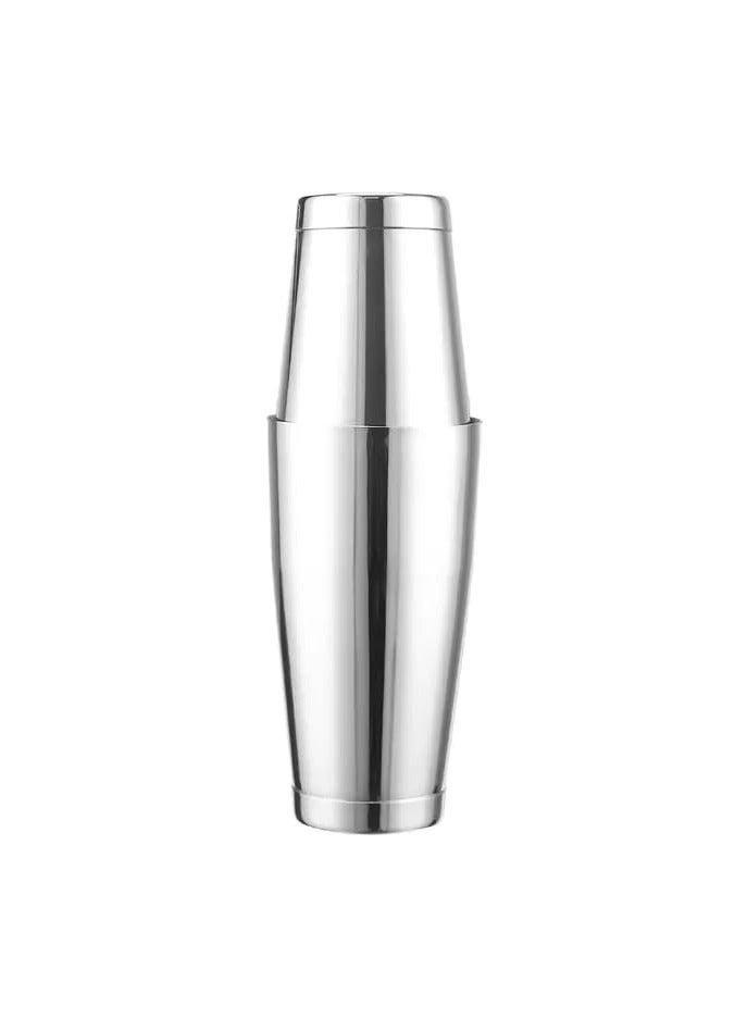 Liying Stainless Steel Boston Cocktail Shaker 750ml, Drink Mixer with Built-in Strainer for Mixing Drinks Margaritas (Silver Heavy)