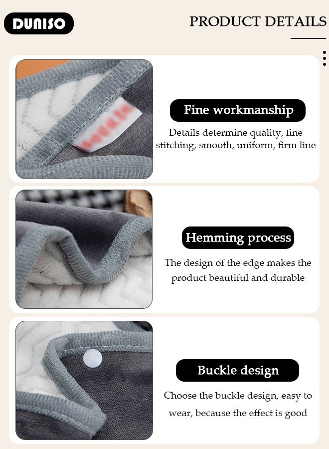 2 in 1 Wearable Blanket Button Shawl, Multifunction Shoulder Warm, Fleece Wearable Blanket, Comfy Poncho Throw, Lap Blanket for Winter, Home, Office, School