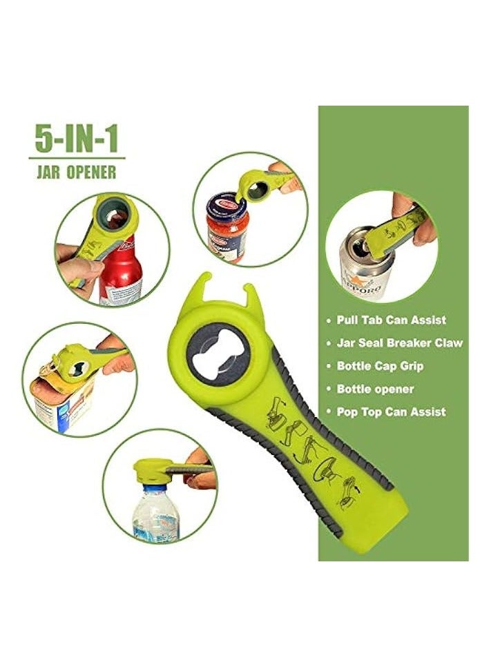 Jar Opener, Bottle Opener Non Slip Can Opener to Remove Stubborn Lids, Caps and Bottles Multi Kitchen Gadgets