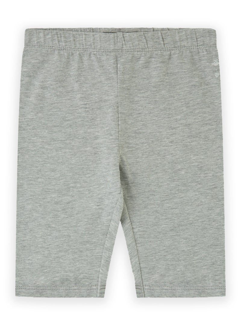 Soft and Comfortable Light Grey Cotton Cycling Shorts for Girls