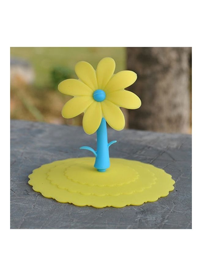 Coffee Mug Suction Seal Lid Cover Yellow/Blue