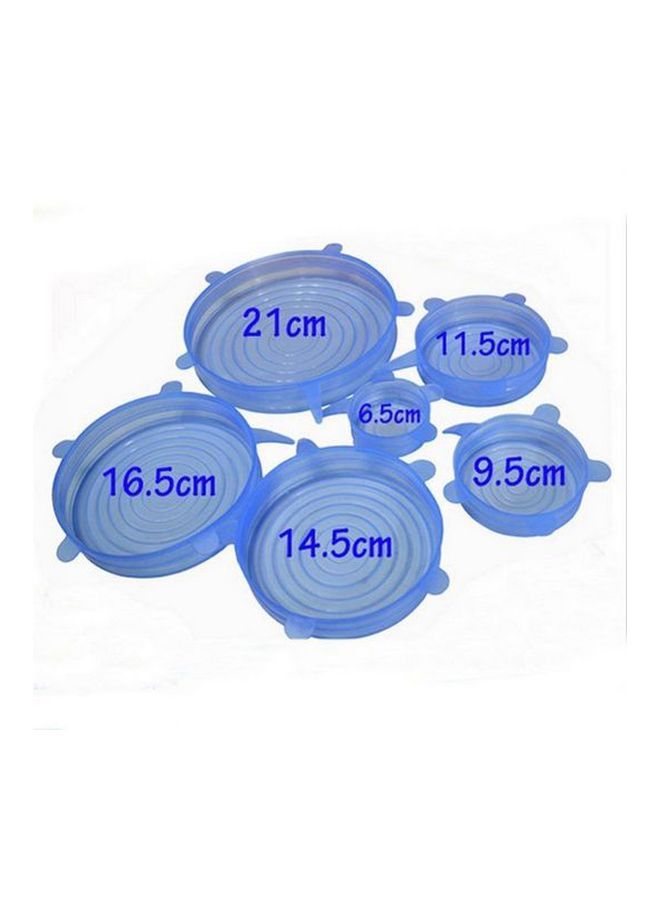 Set Of 6 Fresh Food Cover Lids Blue