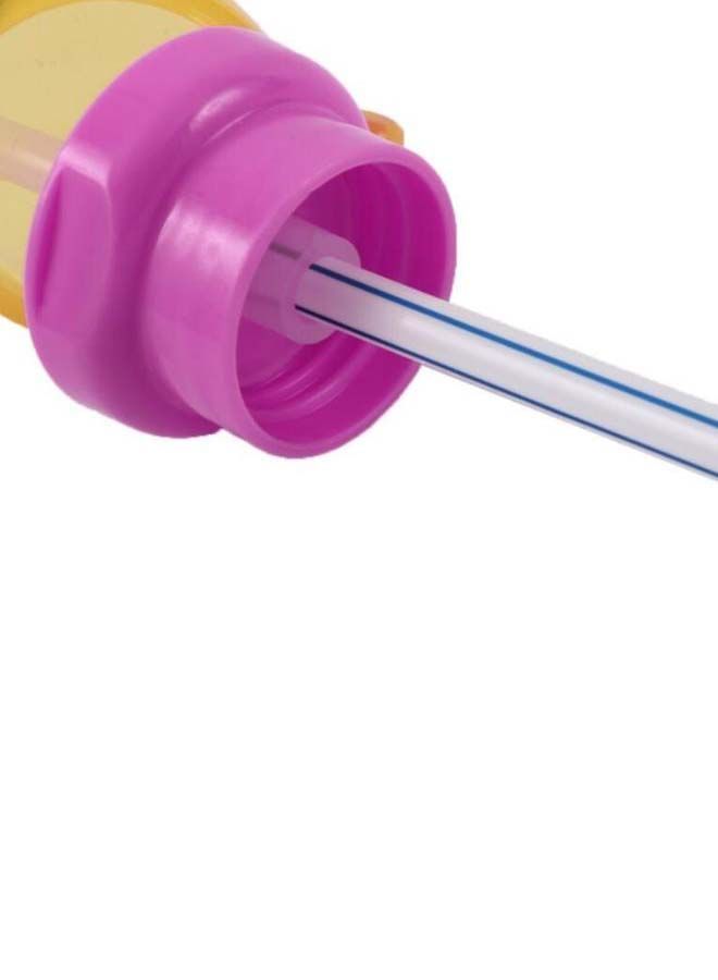 Water Bottle Twist Cover Cap With Straw Pink/Yellow/Clear