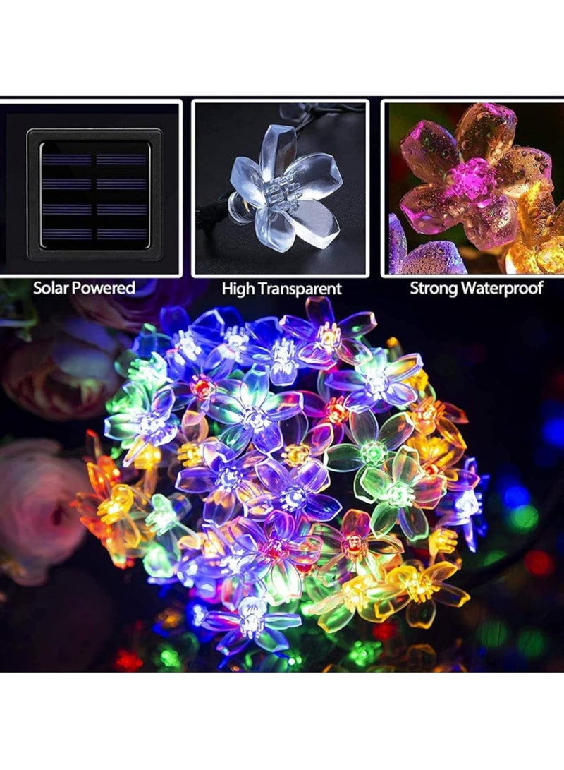 Pack of 2 Solar Power Flower Shaped LED Multicolour Light 20 feet,s each