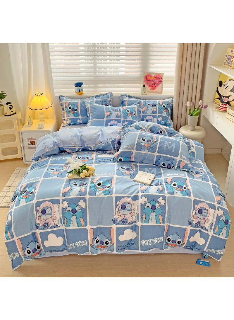 Disney series Full Size Sheet Set Super Soft Kids 4 Piece Floral Bedding Set  Microfiber Sheets Includes Reversible Pillow Covers