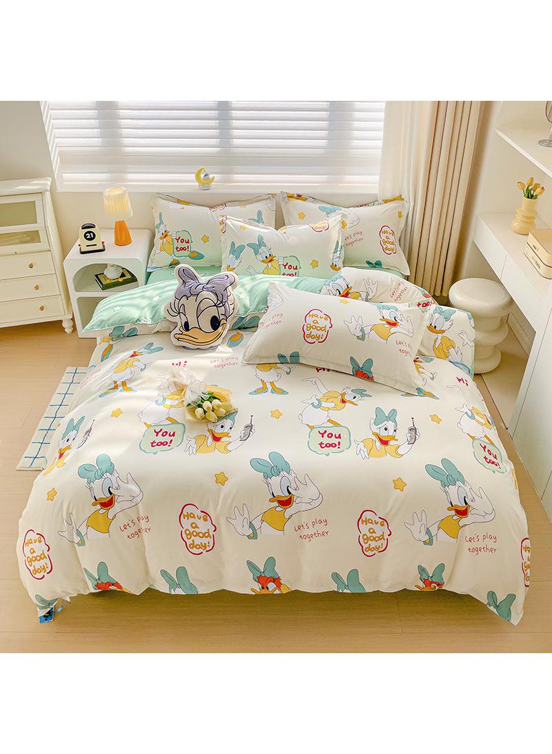 Disney series Full Size Sheet Set Super Soft Kids 4 Piece Floral Bedding Set  Microfiber Sheets Includes Reversible Pillow Covers