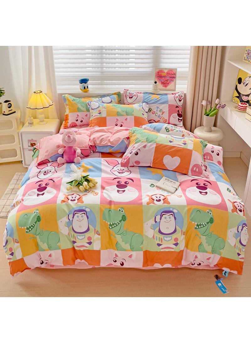 Full Size Sheet Set Super Soft Kids 4 Piece Floral Bedding Set  Microfiber Sheets Includes Reversible Pillow Covers