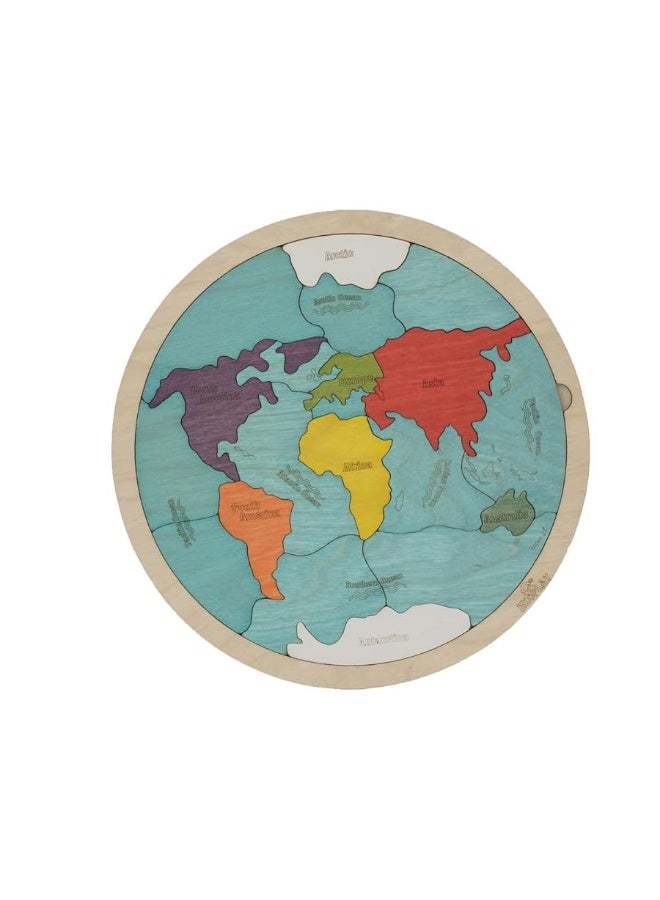 7 Continents  5 Oceans of The Earth Wooden Jigsaw Puzzle for Kids  21 Puzzle Pieces  Learning  Educational Toy Gift for Boys  Girls Ages 3 Years and Above