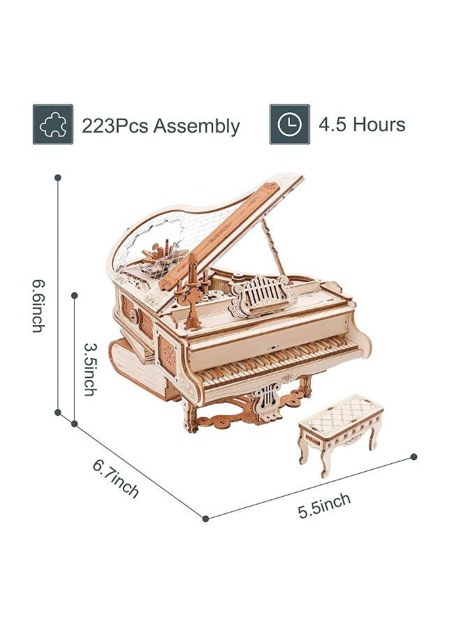 RoWood 3D Puzzles for Adults Wooden Magic Piano Model Kits Mechanical Wooden Puzzles Gifts for Adults Puzzle Music Box for Adults TeensFriends