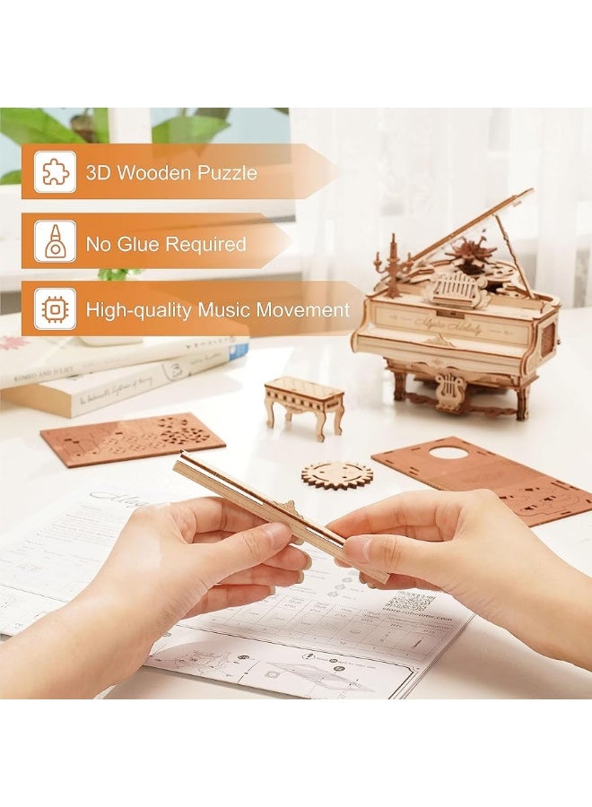 RoWood 3D Puzzles for Adults Wooden Magic Piano Model Kits Mechanical Wooden Puzzles Gifts for Adults Puzzle Music Box for Adults TeensFriends