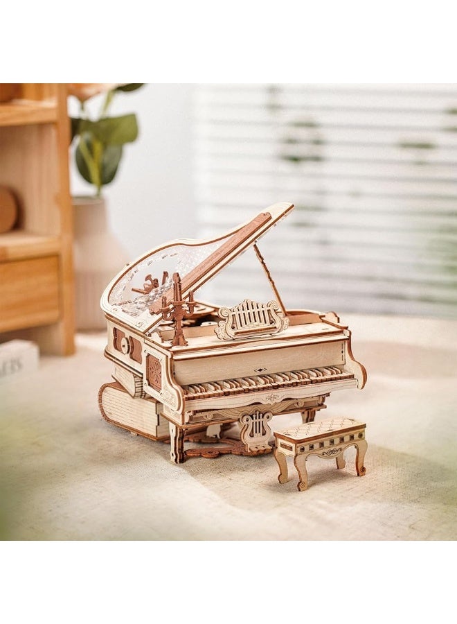 RoWood 3D Puzzles for Adults Wooden Magic Piano Model Kits Mechanical Wooden Puzzles Gifts for Adults Puzzle Music Box for Adults TeensFriends