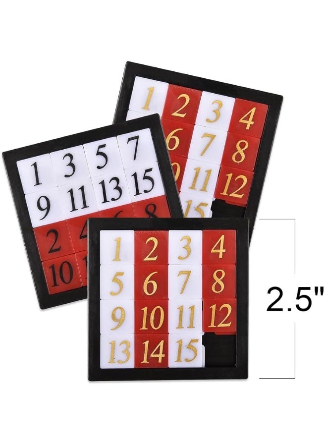 Gamie Number Slide Puzzles for Kids, Set of 24, Pocket-Sized Brain Teaser Puzzles, Number Learning Educational Toys for Kids, Great as Goodie Bag Stuffers, Party Favors, and Teacher Awards