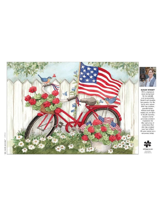 Buffalo Games - Susan Winget - Red, White & Bike - 300 Piece Jigsaw Puzzle for Families Challenging Puzzle Perfect for Game Nights