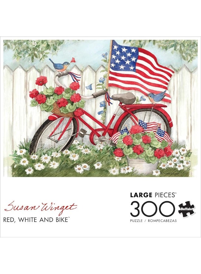 Buffalo Games - Susan Winget - Red, White & Bike - 300 Piece Jigsaw Puzzle for Families Challenging Puzzle Perfect for Game Nights