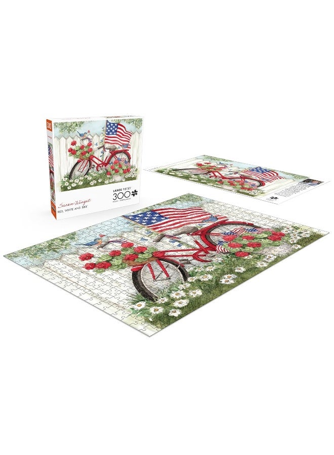 Buffalo Games - Susan Winget - Red, White & Bike - 300 Piece Jigsaw Puzzle for Families Challenging Puzzle Perfect for Game Nights