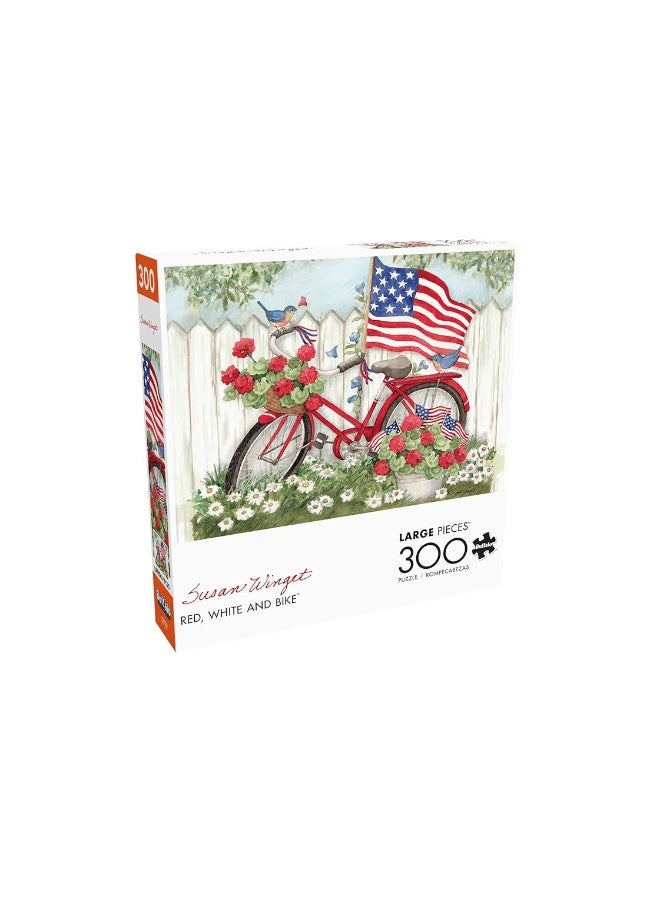 Buffalo Games - Susan Winget - Red, White & Bike - 300 Piece Jigsaw Puzzle for Families Challenging Puzzle Perfect for Game Nights