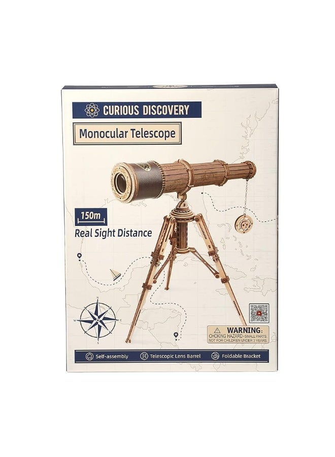 Rowood Telescope 3D Puzzles for Adults, DIY Wooden Model Building Kit, Christmas Birthday Gift for Kids Teens