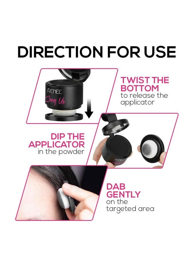 Cover-Up Hair Powder- Black, Helps Cover Grey Roots & Bald Spots Instantly, Highly Pigmented, Fuller And Denser, Long-Lasting & Matte Finish, Super-Fine Powder For Flawless Application, 4Gm