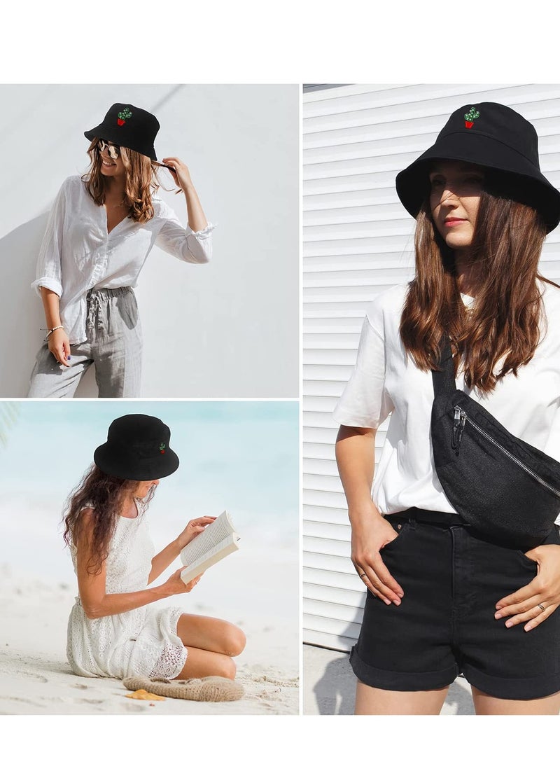 Bucket Hat - Men Sun for Women, Summer Travel Beach Fisherman Cap for Teens 100% Cotton Protection Windproof Hats