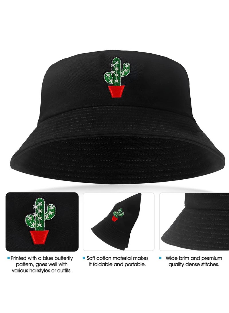 Bucket Hat - Men Sun for Women, Summer Travel Beach Fisherman Cap for Teens 100% Cotton Protection Windproof Hats