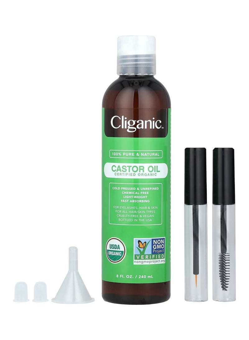 100% Pure  Natural Organic Castor Oil 8 fl oz 240 ml