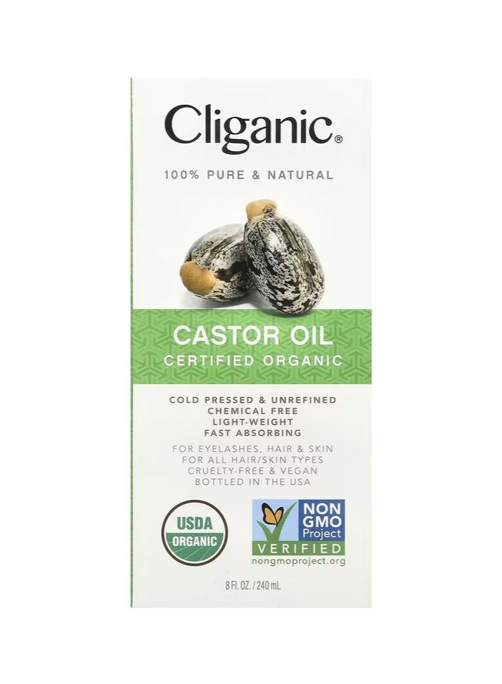 100% Pure  Natural Organic Castor Oil 8 fl oz 240 ml