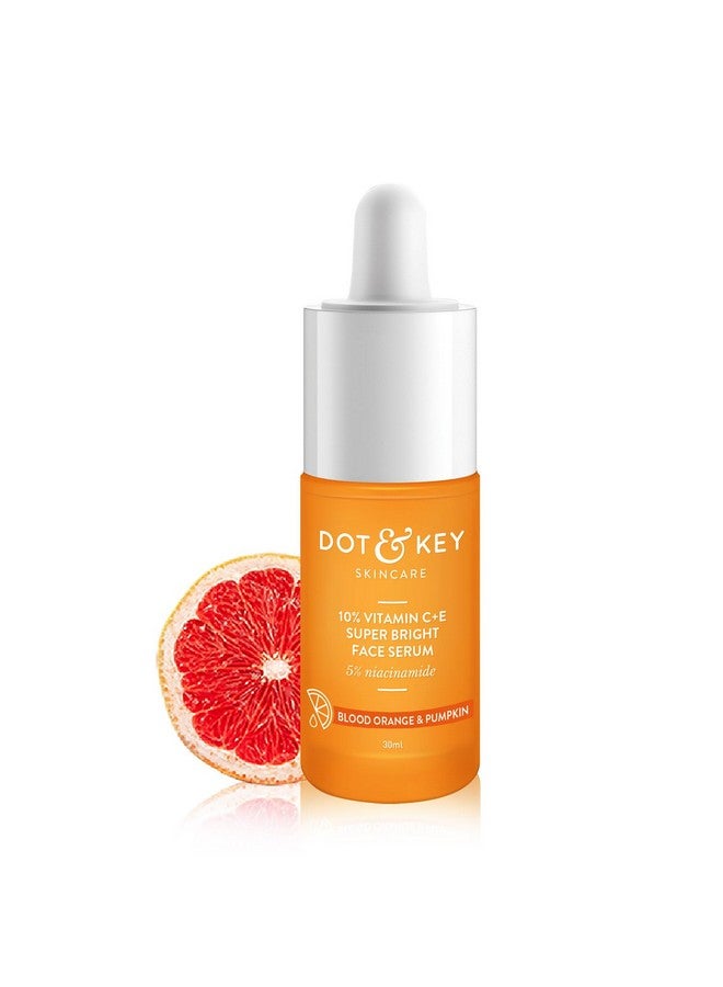 10% Vitamin C + E, 5% Niacinamide Serum | Vitamin C Serum For Glowing Skin | Fades Dark Spots | Vit C Serum With Blood Orange & Pumpkin | For Uneven & Dull Skin | For All Skin Types | 30Ml